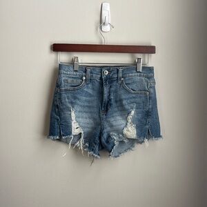 Kendall & Kylie Blue Distressed Jean Shorts